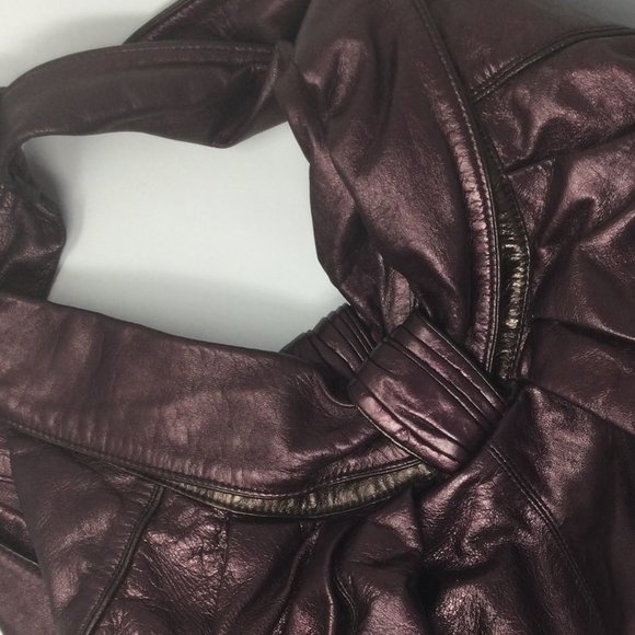 Kooba Purple Metallic Large Leather Hobo Bag - Picture 2 of 15